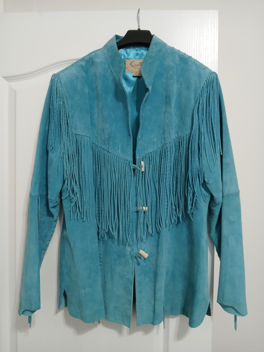 Scully Teal Suede Fringe Jacket